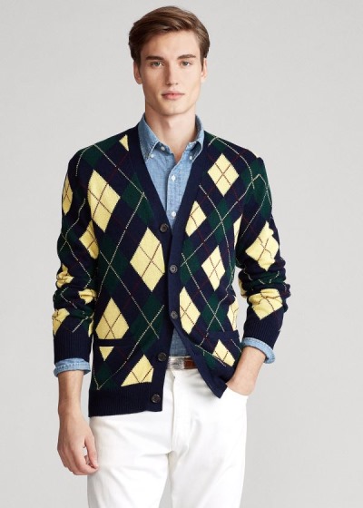 Pánské Cardigany Polo Ralph Lauren Argyle Cotton-Blend - 61394-OVFG